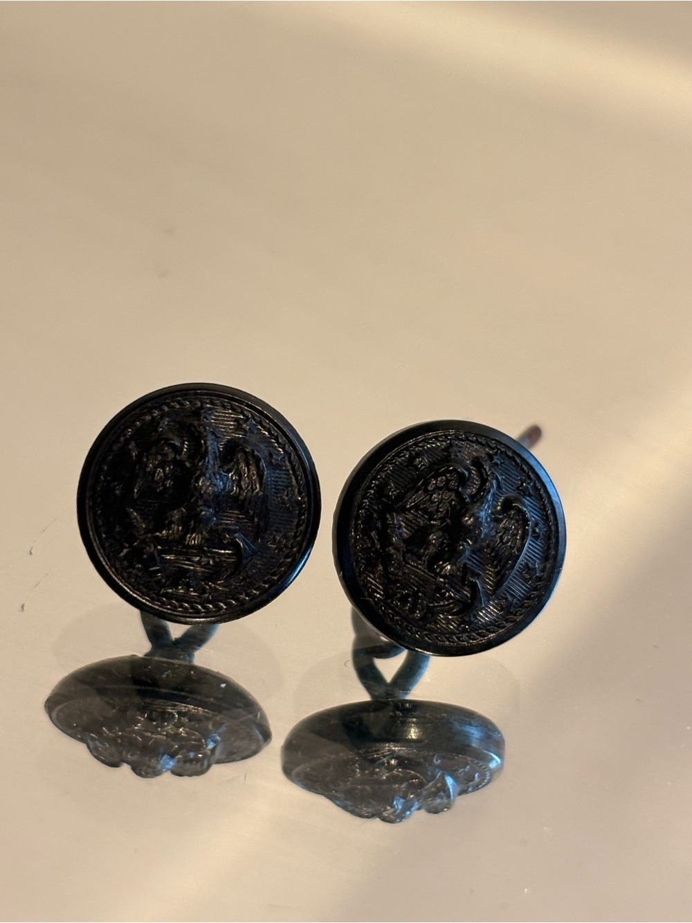 Black Navy Eagle Mini Cufflinks